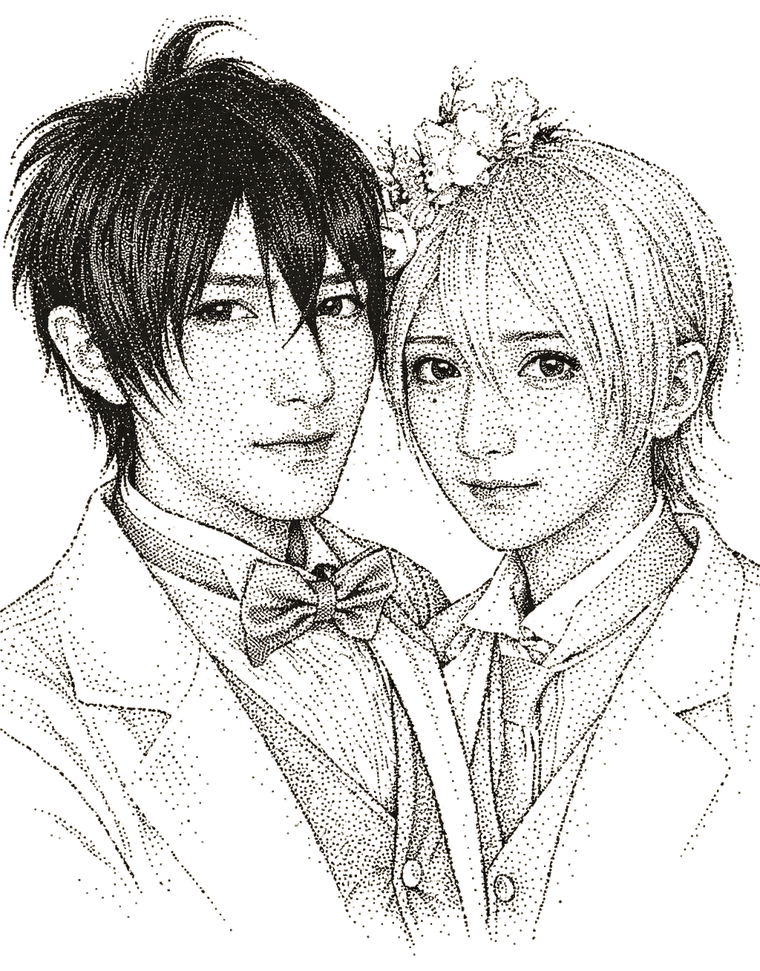 Yang Zifeng and Zhou Tiancheng in cosplay as characters from Hana no Mizo Shiru