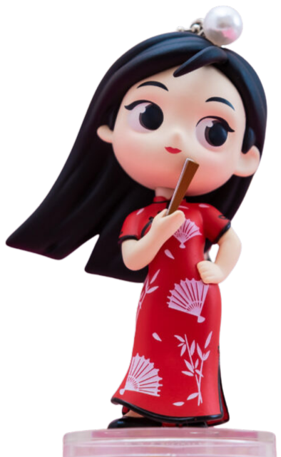 Miniso figurine of a young woman in a red qipao, mislabeled as Japanese geisha on Miniso social media in August 2022.